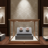 Modern Natural Fancy Pink and White Diamond 18K White Gold Earrings