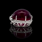 Estate Panthere 130.75ct. Rubellite, Diamond & Ruby Platinum Pendant/Brooch