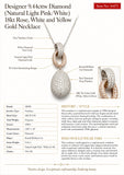 Designer 9.44cttw Diamond (Natural Light Pink/White) 18kt Rose, White and Yellow Gold Necklace