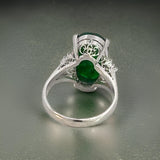 Estate 4.75 ct Jadeite Diamond Platinum Ring 14985