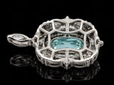 Designer M.C. Marchisio .80ct. Natural Paraiba Tourmaline & Diamond 18KT White Gold Pendant