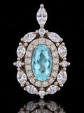 Designer M.C. Marchisio .80ct. Natural Paraiba Tourmaline & Diamond 18KT White Gold Pendant
