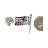 The Presidential American Flag Diamond, Ruby, Sapphire Lapel Brooch 14K White Gold 15278