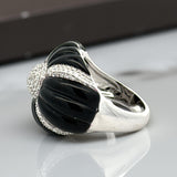 Effy Onyx & Diamond 14K White Gold Ring