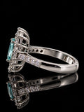 Designer M.C. Marchisio Natural Paraiba & Diamond 18KT White Gold Ring