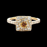 Leo Schachter Natural Fancy Orange Diamond Ring 14892