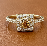 Leo Schachter Natural Fancy Orange Diamond Ring 14892
