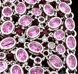 Estate Designer William Levine 115cttw Pink Sapphire, 7cttw Ruby and Diamond 18Kt White Gold Bracelet