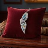 Italian Designer of Valenza Garavelli Diamond and Semi Precious Gemstone 18Kt White Gold Pendant/Brooch