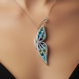 Italian Designer of Valenza Garavelli Diamond and Semi Precious Gemstone 18Kt White Gold Pendant/Brooch