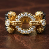 Estate LAGO'S CAVIAR Collection Diamond 18k Yellow Gold/Silver Ring
