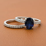 Maya Lianna 1.97 ct Sapphire and Diamond Bridal Set Ring 14862