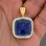 Estate 53.20 ct Tanzanite Sugarloaf & Diamond Pendant 15767