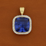 Estate 53.20 ct Tanzanite Sugarloaf & Diamond Pendant 15767