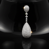 High End 12.68cttw Diamond 18Kt White Gold Dangle Earring