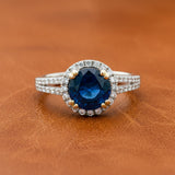 Designer Venetti 1.73 ct Sapphire and Diamond Halo Ring 14766