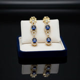 Beverly K Sapphire, Diamond and 14K Yellow Gold Dangle Earrings
