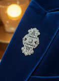 Art Deco 17.50 ctw Diamond (Center Diamond 2.50 ct), Platinum and 18K White Gold Brooch