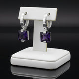 Italian Designer 3.80cttw Amethyst and 18Kt White Gold Earrings
