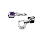 Italian Designer 3.80cttw Amethyst and 18Kt White Gold Earrings