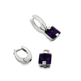 Italian Designer 3.80cttw Amethyst and 18Kt White Gold Earrings