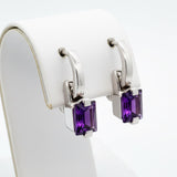 Italian Designer 3.80cttw Amethyst and 18Kt White Gold Earrings