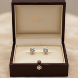 Champagne 1.50 cttw Round Brilliant Cut Diamond Stud Earrings