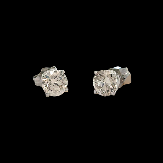Champagne 1.25 cttw Round Brilliant Cut Diamond Stud Earrings