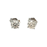 Champagne 1.00 cttw Round Brilliant Cut Diamond Stud Earrings