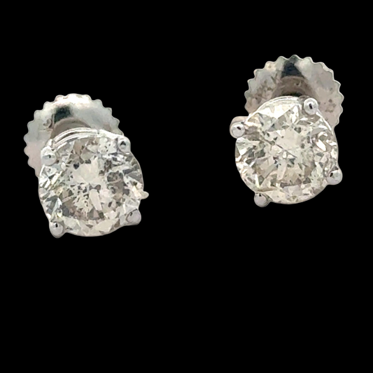 Champagne 2.00 cttw Round Brilliant Cut Diamond Stud Earrings