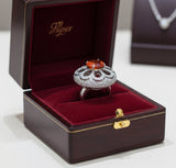 Zydo 5.10 ct Orange Sapphire and Diamond 18K White Gold Cocktail Ring