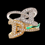 Fashionista Diamond and 18K White and Yellow Gold Ring