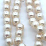 Vintage 1940's 7.5mm Japanese Akoya Cultured Pearl and Diamond 14K White Gold Necklace