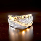 Effy Diamond and 14K White and Yellow Gold Ring