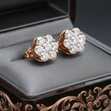 Maya Lianna .50 cttw Diamond and 14K Rose Gold Cluster Earrings