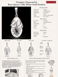 Designer Diamond & Rose Quartz 14Kt White Gold Pendant