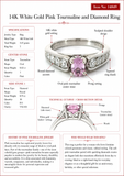 14K White Gold Pink Tourmaline and Diamond Ring 14849