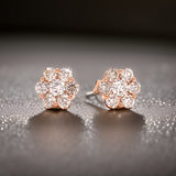 Maya Lianna 1.00 cttw Diamond Cluster 14K Rose Gold Earrings