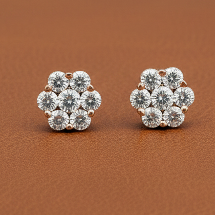 Maya Lianna 1.00 cttw Diamond Flower Cluster Earrings