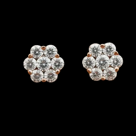 Maya Lianna 1.00 cttw Diamond Flower Cluster Earrings