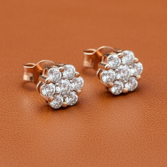 Maya Lianna Diamond and 14K Rose Gold Cluster Earrings