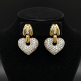 6.00 cttw Diamond Heart and 18K yellow Gold Earrings