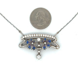 Estate Nouveau 1910 Company Diamond Purple & Blue Enamel (Plique-A-Jour) Limited Edition #5 of 101 Brooch/Necklace