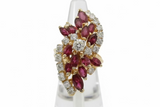 Estate Ruby Diamond 14K Yellow Gold Ring 15436