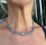 Estate David Yurman 1.75cttw Diamond Multi Strand 18k Yellow Gold and Silver Necklace