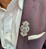 Art Deco 17.50 ctw Diamond (Center Diamond 2.50 ct), Platinum and 18K White Gold Brooch