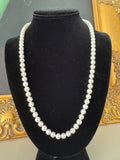 Modern 6.50 x 7.00 mm Japanese Akoya Cultured Pearls 24" 14kt Yellow Gold Necklace