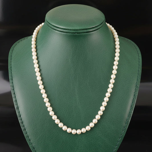 Mid Century 1950's Japanese Akoya 5 - 7.00 mm Cultured Pearl Graduated Necklace