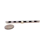 Diamond, Sapphire and Pearl 18K Yellow Gold Brooch