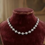 Designer AV 8.46cttw Diamond 14Kt White Gold Floral Necklace